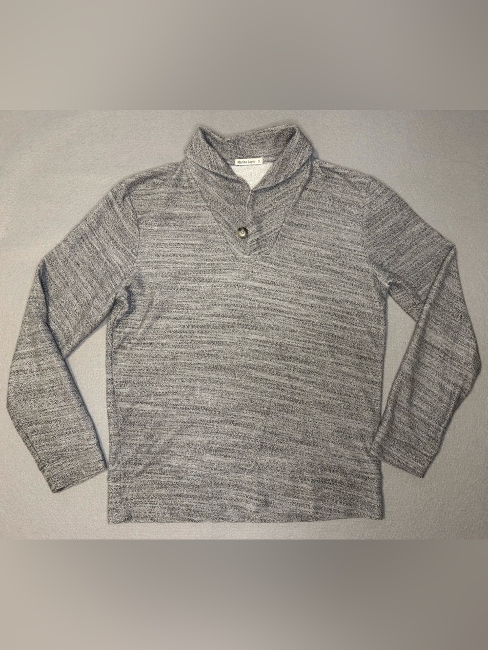 Marine Layer Men’s Shawlneck Pullover Knit Sweater Sweatshirt Heathered Gray-S